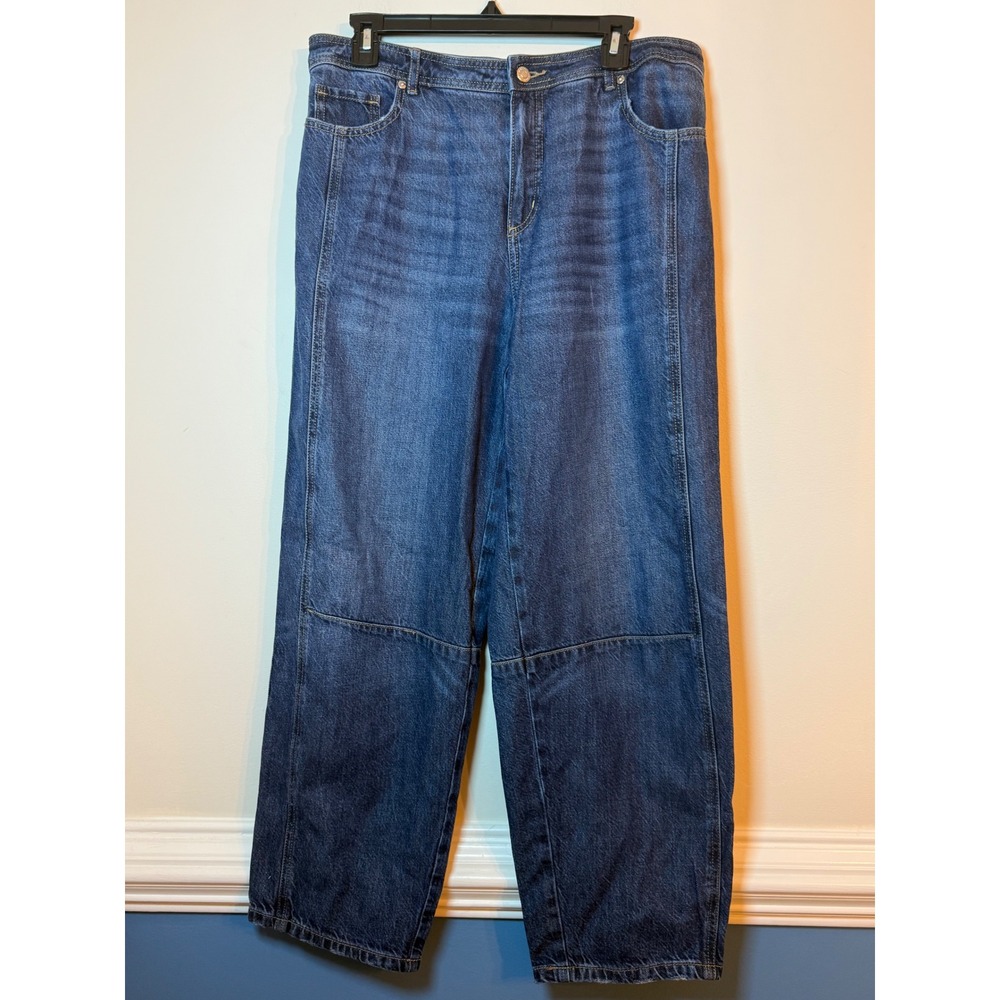 Loft The Barrel Jeans Women 30/10 Medium Wash Blue High Rise Curved Leg Denim
